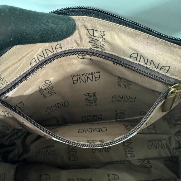 Anna by Anuschka Black/White Floral Leather Hobo Shoulder Bag - Picture 12 of 15